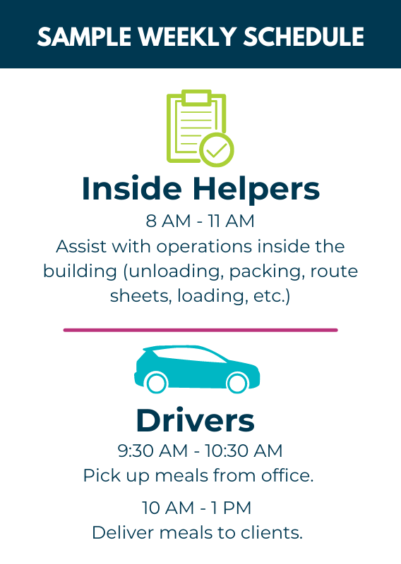 Hot Meal Route Sample Volunteer Scheduler Infographic