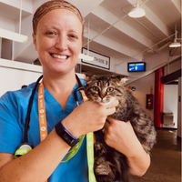 Dr. April Gessner holds cate 